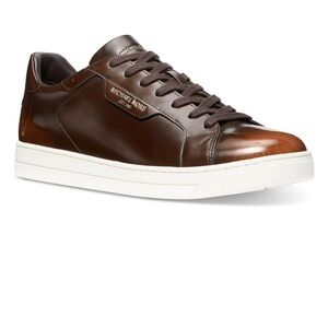 Michael Kors Keating Burnished Leather Lace-Up Sneaker